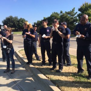A North Texas fire department enjoys a Random Snack of Kindness from the Kindness Truck. Photo courtesy Ruthie's.
