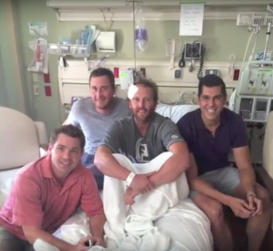 The ReKall team with Kevin in the hospital.