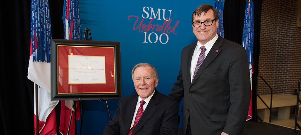 Dr. Bobby Lyle and Dr. Duncan MacFarlane, SMU's first Bobby B. Lyle Centennial Chair in Engineering Entrepreneurship. Photo by Hillsman S. Jackson/SMU.