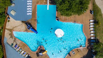 Texas-shaped swimming pool in Plano, Texas