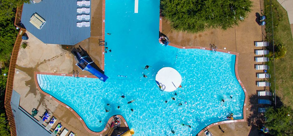 Texas-shaped swimming pool in Plano, Texas