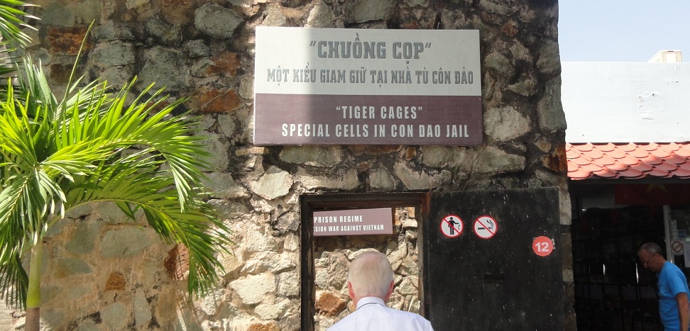The Con Dau Jail, with its infamous Tiger Cages, was re-created at the War Remnants Museum in Ho Chi Minh City. At the museum, students saw relics and photos from the Vietnam War. The jail is actually on an island off the coast of Vietnam.
