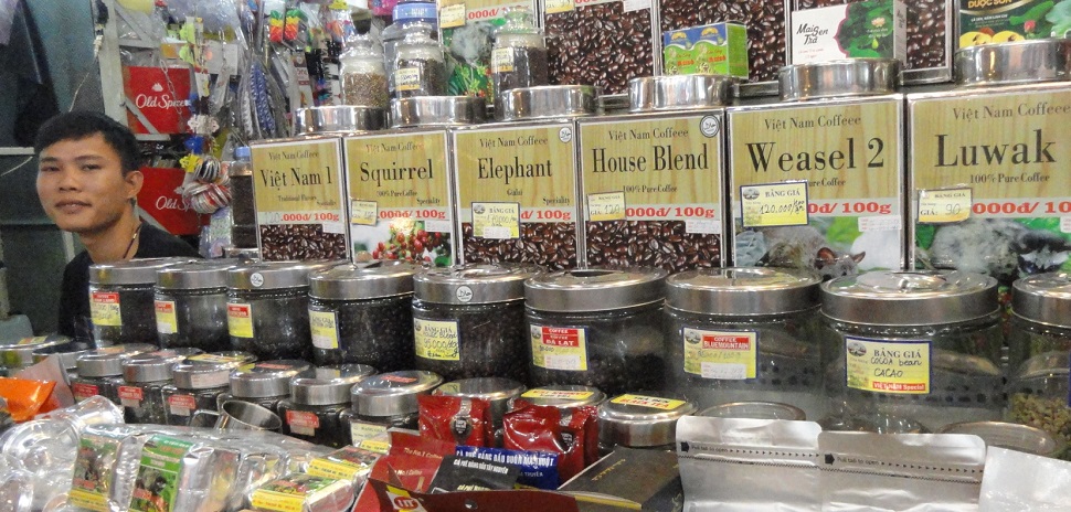 And then there are the things that just don’t translate well in the U.S. economy — such as Weasel, Squirrel, or Elephant coffee being sold by a Vietnamese vendor.