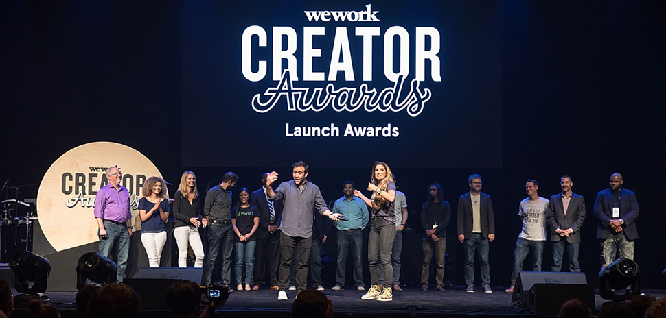 eWork Creator Awards Austin at ACL Live at The Moody Theater on June 27, 2017 in Austin, Texas: Dallas finalists are Keisha Whaley of Brass Tacks Collective (second from left) and Jennifer Ding (fifth from left) from ParkIT.