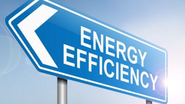 Illustration depicting a sign with an energy efficiency concept.