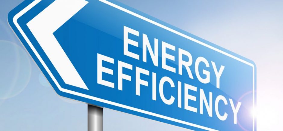 Illustration depicting a sign with an energy efficiency concept.