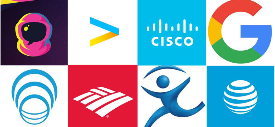 Clockwise from upper left: Conversable, Accenture Global Services, Cisco Technology, Google Technology Holdings, ATT Intellectual Property, Imagine Communications, Bank of America, and Genband US secured patents this week.