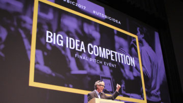 Steve Guengerich speaks at the UTD Big Idea Competition 2017.