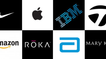 Clockwise from upper left: NIKE, Apple, IBM, Taylor Made Golf, Mary Kay, Abbott Medical Optics, ROKA Sports, Amazon