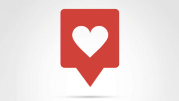 Vector illustration - heart, like social button with red heart.
