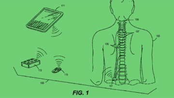 An illustration from Nuvectra Corporation’s patent No. 9974108 shows paired communication between an implanted medical device and an external control device. [via USPTO]