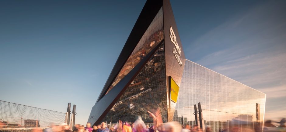 HKS and the LINE team designed the U.S. Bank Stadium in Minneapolis to reflect the culture, climate and context of its city — drawing inspiration from ice formations on nearby St. Anthony’s Falls and Scandinavian design such as Viking longboats. [Image: HKS]