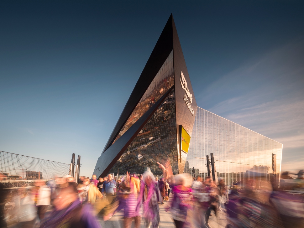 HKS and the LINE team designed the U.S. Bank Stadium in Minneapolis to reflect the culture, climate and context of its city — drawing inspiration from ice formations on nearby St. Anthony’s Falls and Scandinavian design such as Viking longboats. [Image: HKS]