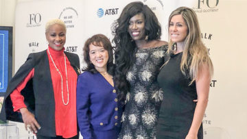From left, moderator LaKendra Davis, AVP, Sales, AT&T Business with panelists Anne Chow, President, National Business, AT&T Business; Bozoma Saint John, CMO, Endeavor; and Camila Casale, SVP & CMO, Softtek US & Canada.