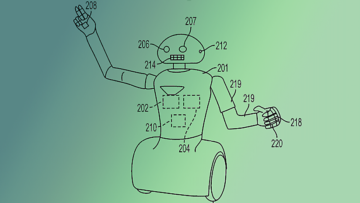 Toyota’s Patent No. 10137567 shows a robot for taking inventory of an area. The patent describes a robot that could provide information to a user on current locations of objects, such as car keys and other belongings. [Illustration: USPTO]