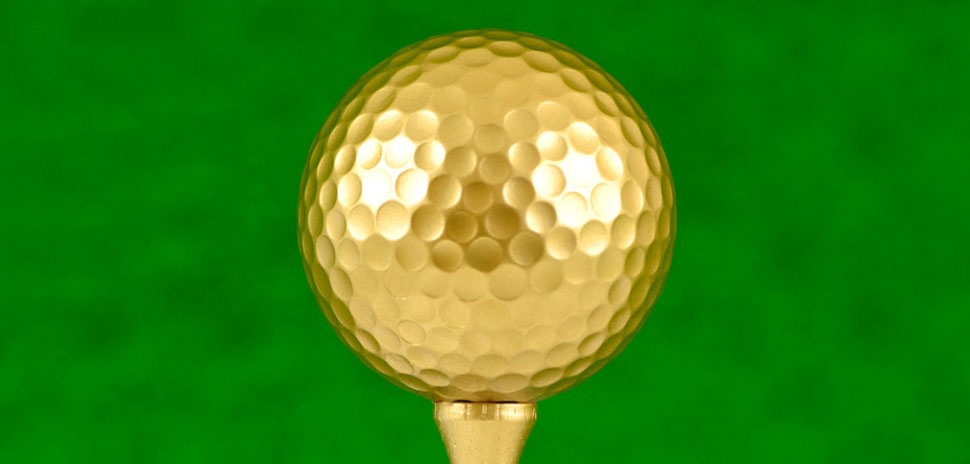 gold golf ball