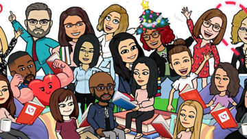 Teachers at Momentus School, a pre-K to 5th grade school specializing in social emotional health, took their team photo this year with Bitmojis. [Courtesy of Momentous Institute]