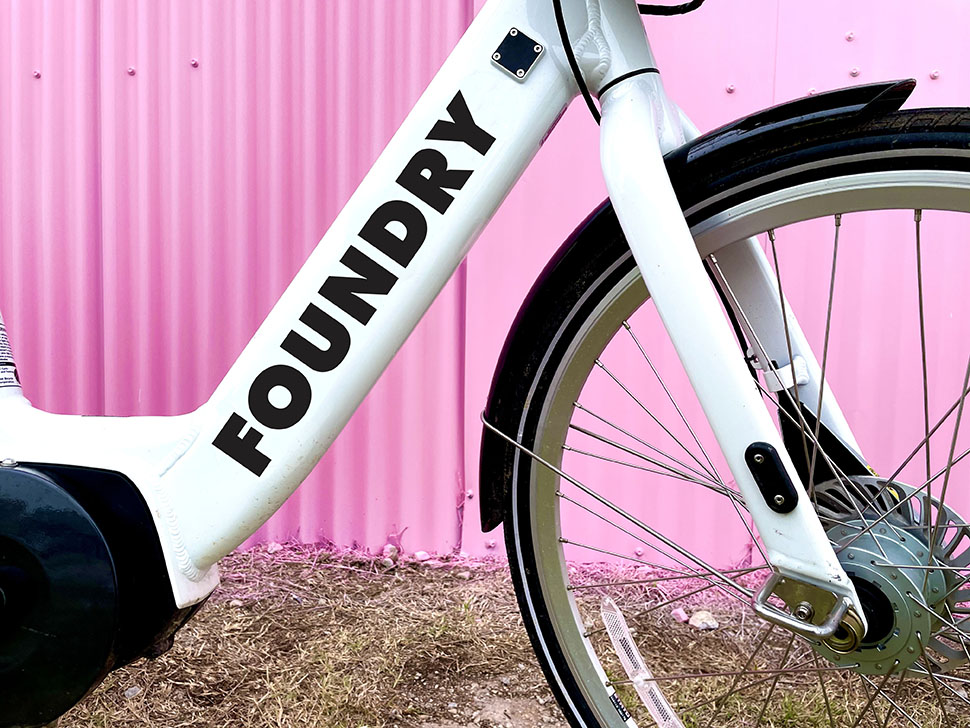 The Foundry district sports specially branded bikes—and will debut  "unicorn cycles" with design and art by M2G's chief creative officer Katie Murray. 