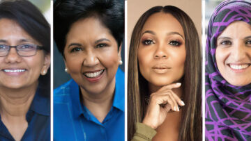 DFW*ATW 2021 event speakers Shanthi Rajaram, Indra Nooyi, Danyel Surrency Jones, and Aneesa Muthana.