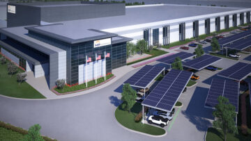 MP’s new magnetics facility in Fort Worth's AllianceTexas development will source materials from Mountain Pass, California and aims to help restore a fully integrated U.S. supply chain. [Rendering: MP Materials]