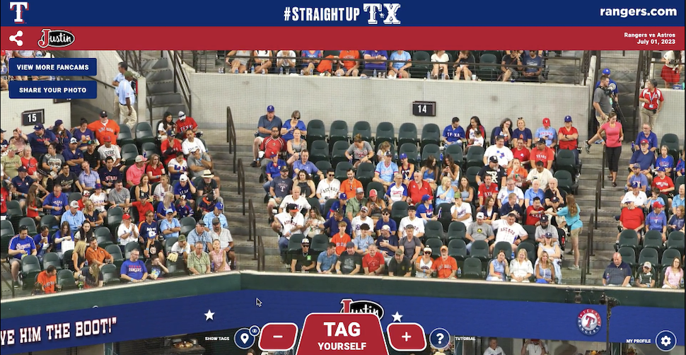 Texas Rangers Partner with Justin Boots and Fancam on 360-Degree