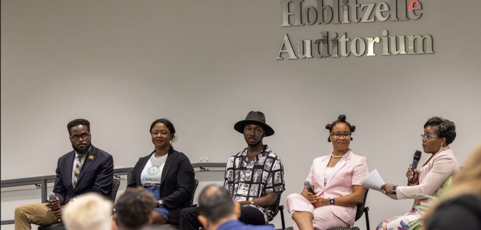 From left: Ezi Negus, Okigwe Creations; Greer Christian, PureNRG Cycle; Awah Chai, Offworld Coffee; Kimberly Matthews, Holy Rollie Pastry Shop; and moderator Tarsha Hearns, The DEC Network. [Photo: The DEC Network]
