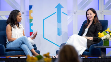 Barbara Bush, co-founder and board chair of the nonprofit Global Health Corps, right, in conversation with Shena Ashley, vice president of Capital One community impact and investment and president at the Capital One Insight Center. [Photo: Capital One Reimagine Communities Summit 2024]