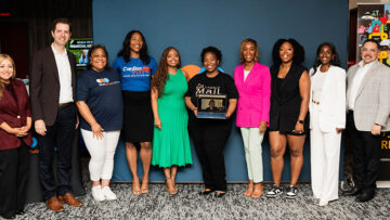 Cynthia Nevels (third from left) with the winners of the last Start.Pivot.Grow. Pitch Competition. The winners pitched their businesses to the UPS Foundation, Wells Fargo Foundation and Dallas College Foundation for cash prizes, as a result of their participation in the Accelerator program. [Photo: Start.Pivot.Grow.]