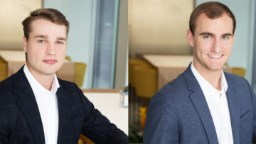 Kale Kolbe, left, joins Crux Capital as a senior associate and Christopher Herrod is an Analyst for the firm. [Photo: Crux Capital]