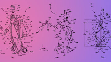 Plano-based inventor Swaminathan Balasubramanian has received a newly granted patent for an "Energy Efficient Legged Mobile Robot." The patent describes a robot with a non-inverted pendulum body and articulated leg system designed to move like a humanoid, carry heavy loads, and minimize joint strain using a self-compensating mass structure. [Source images: USPTO Patent #12263899, left to right: Fig. 1, Fig. 2, Fig. 4; DI Studio background]