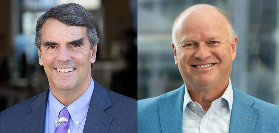 Venture capitalist Tim Draper and NVCA President and CEO Bobby Franklin are the first speakers announced for the 2025 Venture Dallas Conference. [Images courtesy Venture Dallas]