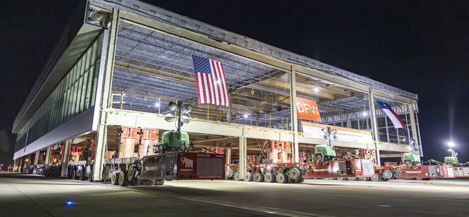 Dallas Fort Worth International Airport’s first new terminal in 20 years is breaking records in modular construction with its historic lift of six prefabricated structures. [Photo: DFW Airport]