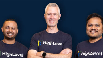 Shaun Clark (center), Robin Alex (far left), and Varun Vairavan of HighLevel founded HighLevel in 2018.