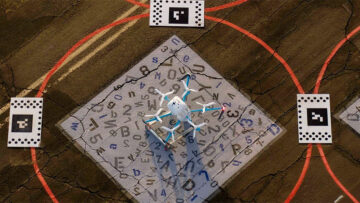 An MK30 drone on a landing pad. Amazon began commercial drone service with the MK30 in College Station, Texas, and the Phoenix metro area in November 2024. [Photo: Amazon]