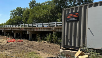 Geothermal heat pumps below bridge