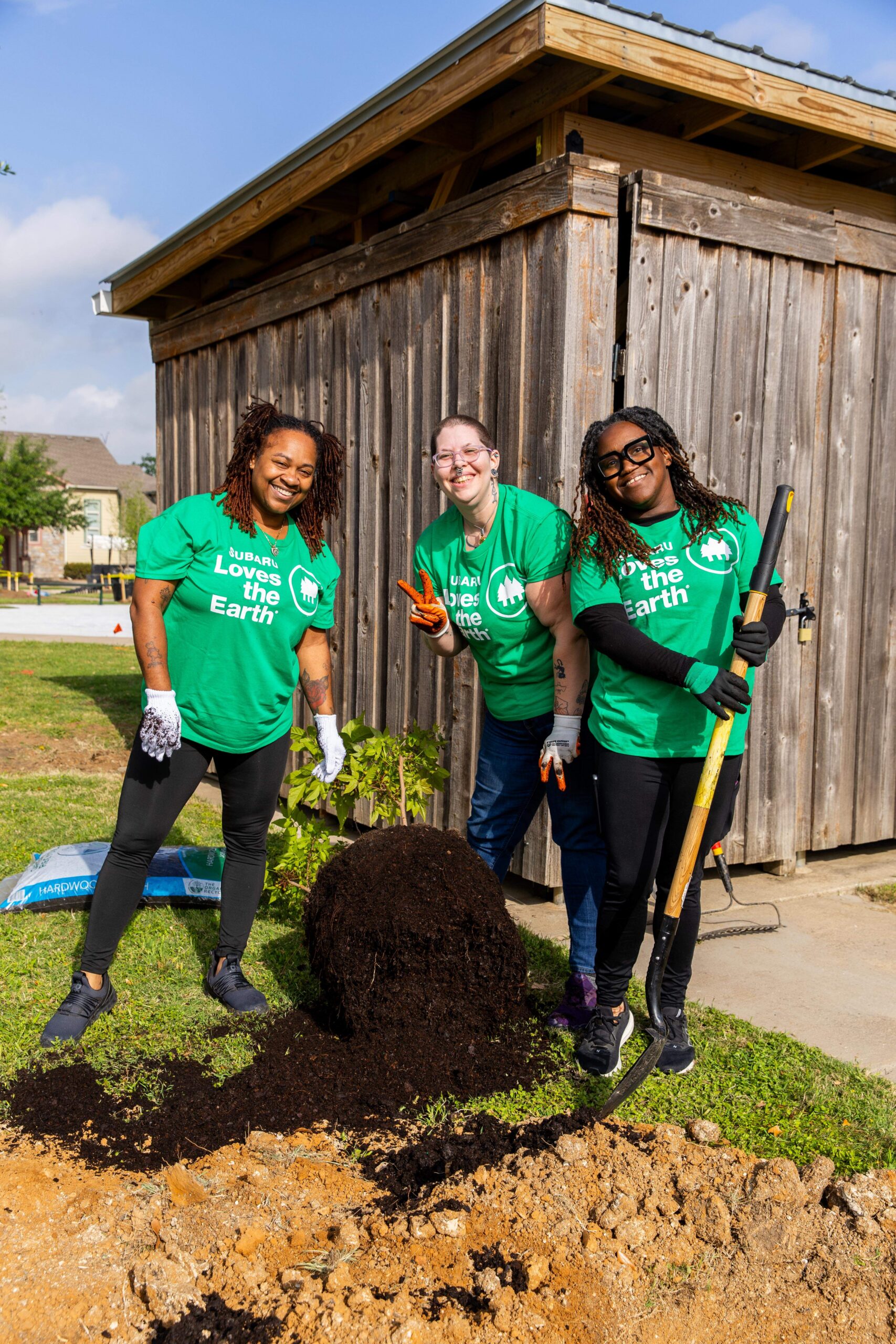People planting trees