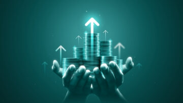 Hands holding coins graphic