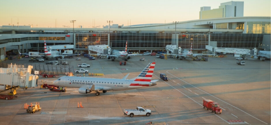 American Airlines plane at gate