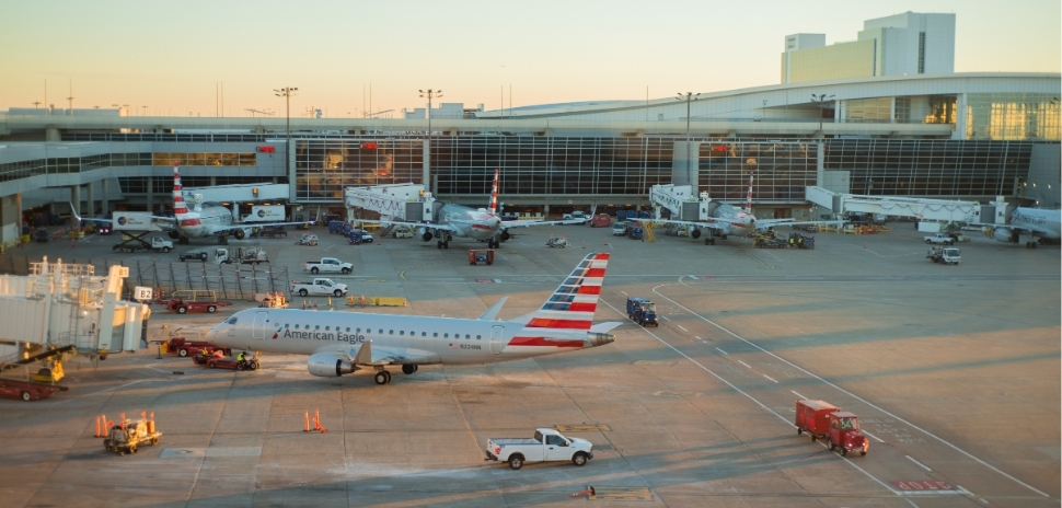 American Airlines plane at gate