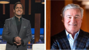 Mark Cuban, left and Trevor Rees-Jones headshots