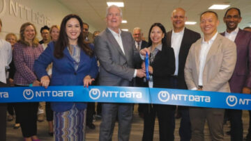 Ribbon cutting for NTT Data