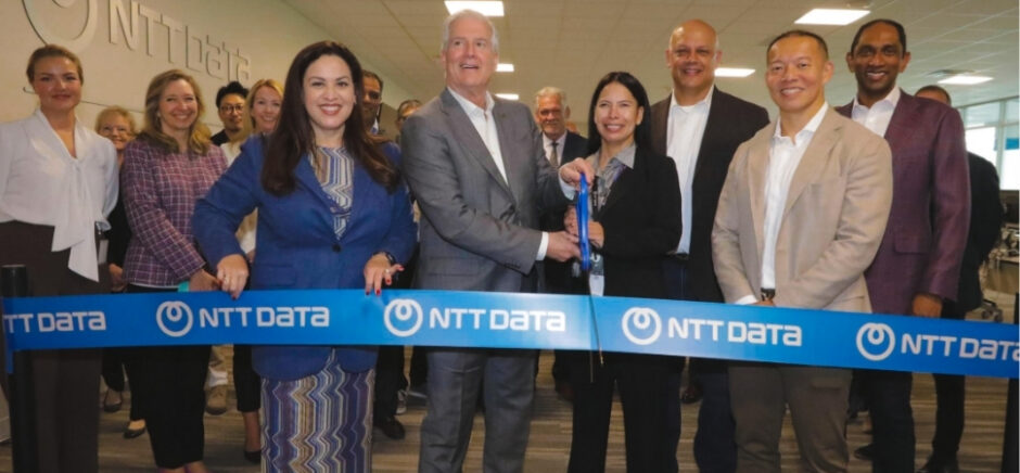 Ribbon cutting for NTT Data
