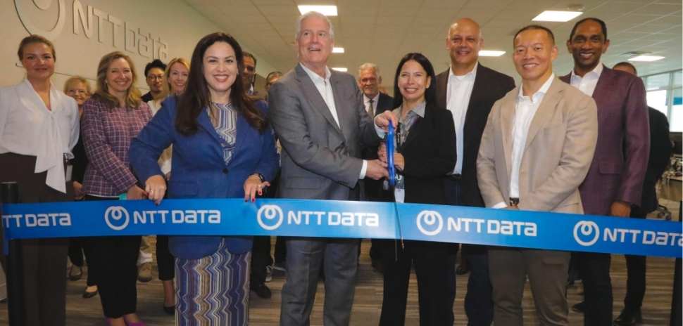 Ribbon cutting for NTT Data