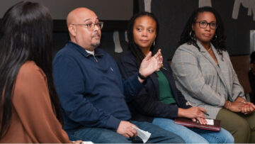 Kevin Malonson, Candace Thompson, Candace Sledge from left to right