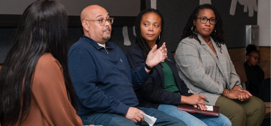 Kevin Malonson, Candace Thompson, Candace Sledge from left to right
