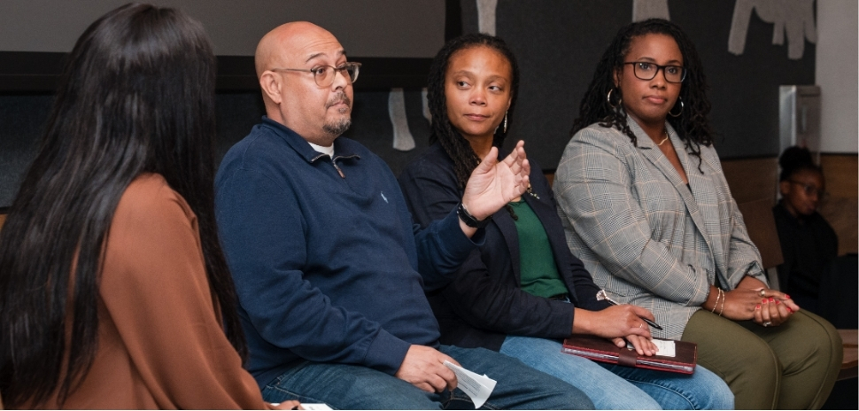 Kevin Malonson, Candace Thompson, Candace Sledge from left to right